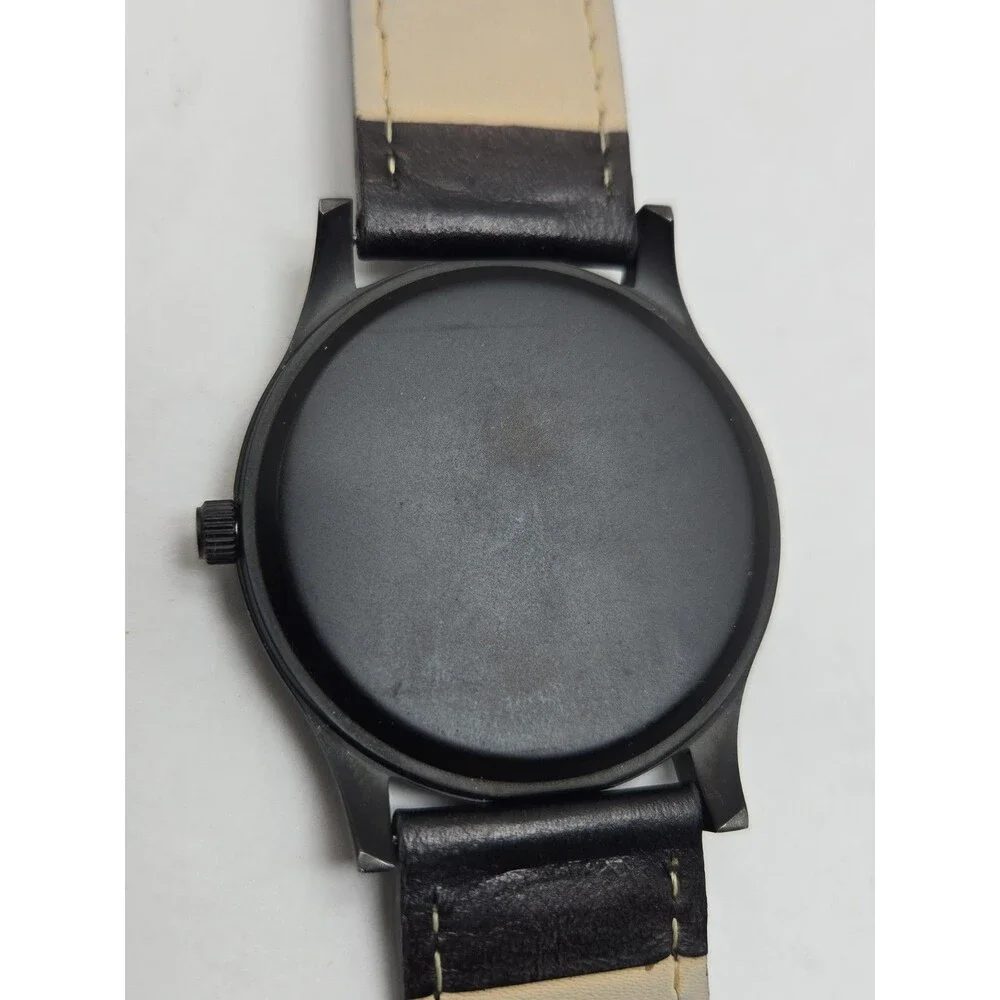 Lux Woods Boylan Black Woodgrain Minimalist 45mm Watch Mens Quartz New Battery